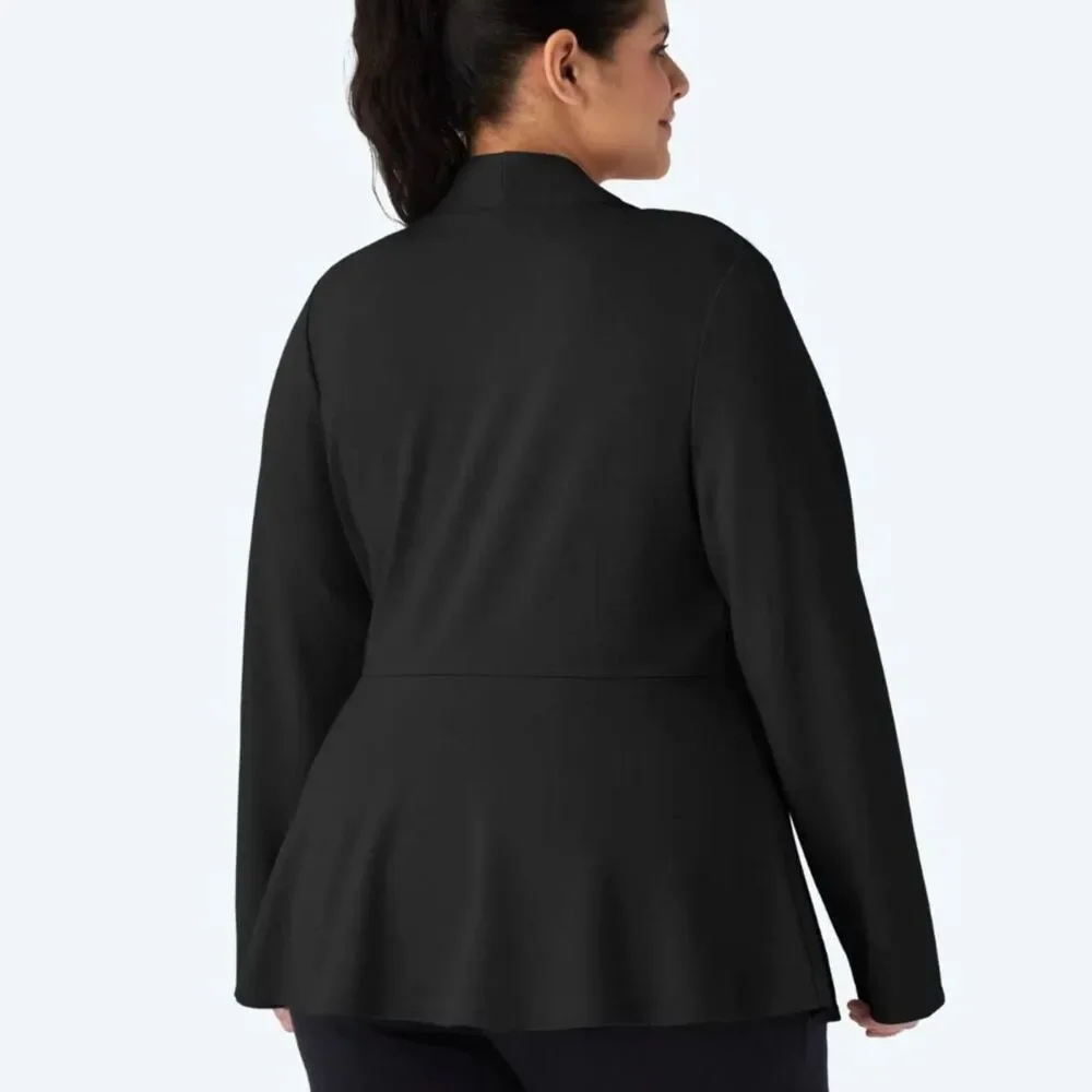 HALARA Plus Size V Neck Long Sleeve Peplum Jacket Blazer, NEW! Size 2X